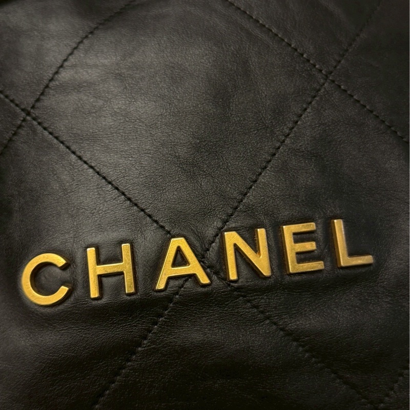 香奈兒22bag垃圾袋小號黑金-6