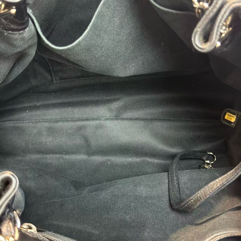 絕版💕CHANEL托特購物袋 黑銀魚子醬tote包-8