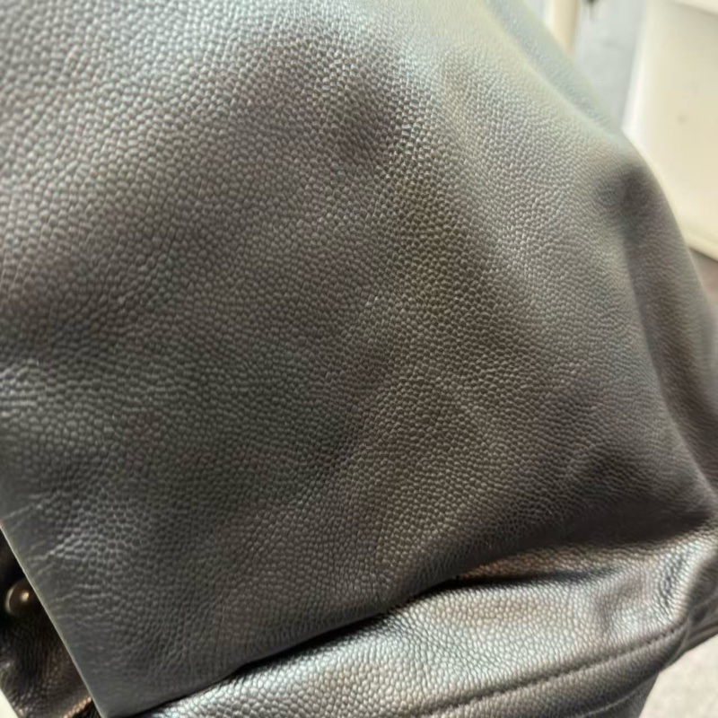 絕版💕CHANEL托特購物袋 黑銀魚子醬tote包-11