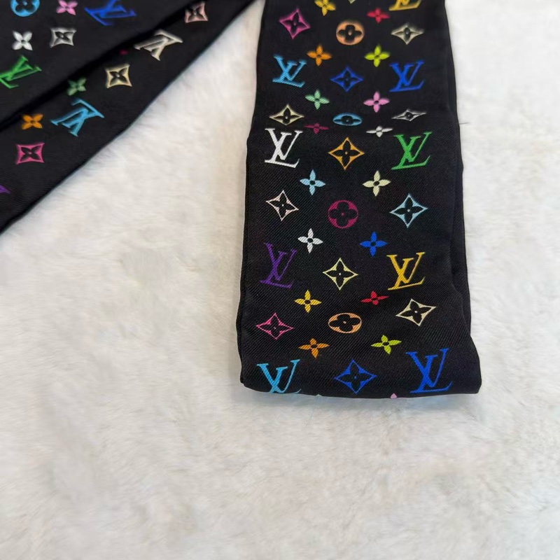【村上隆xLV🌼 絕版限量款】 LV圍巾三彩Twilly絲巾-3