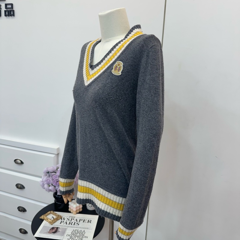 Burberry 學院風V領針織衫 vintage 秋冬-3