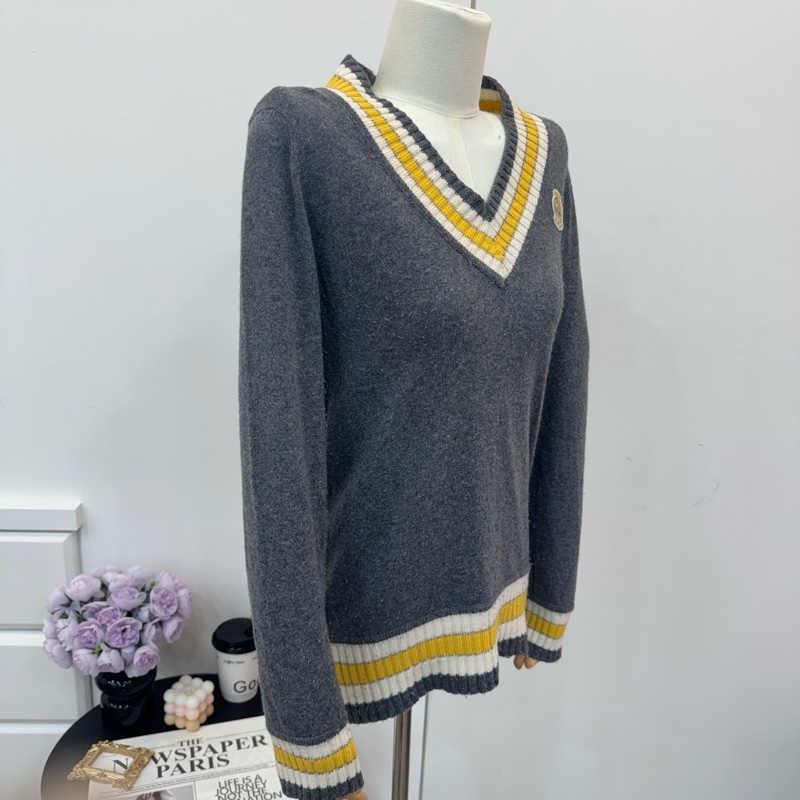 Burberry 學院風V領針織衫 vintage 秋冬-4