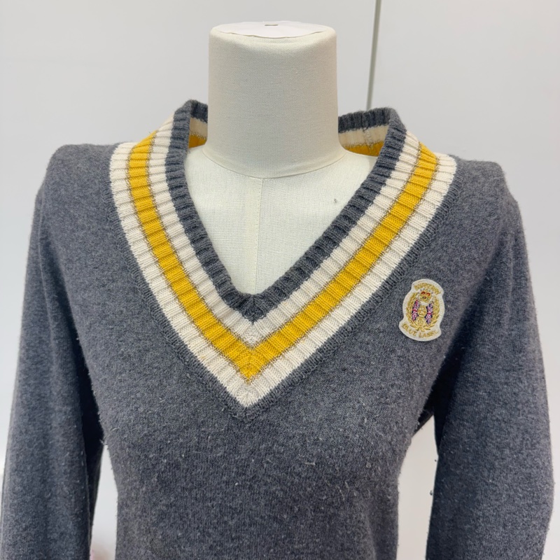 Burberry 學院風V領針織衫 vintage 秋冬-5