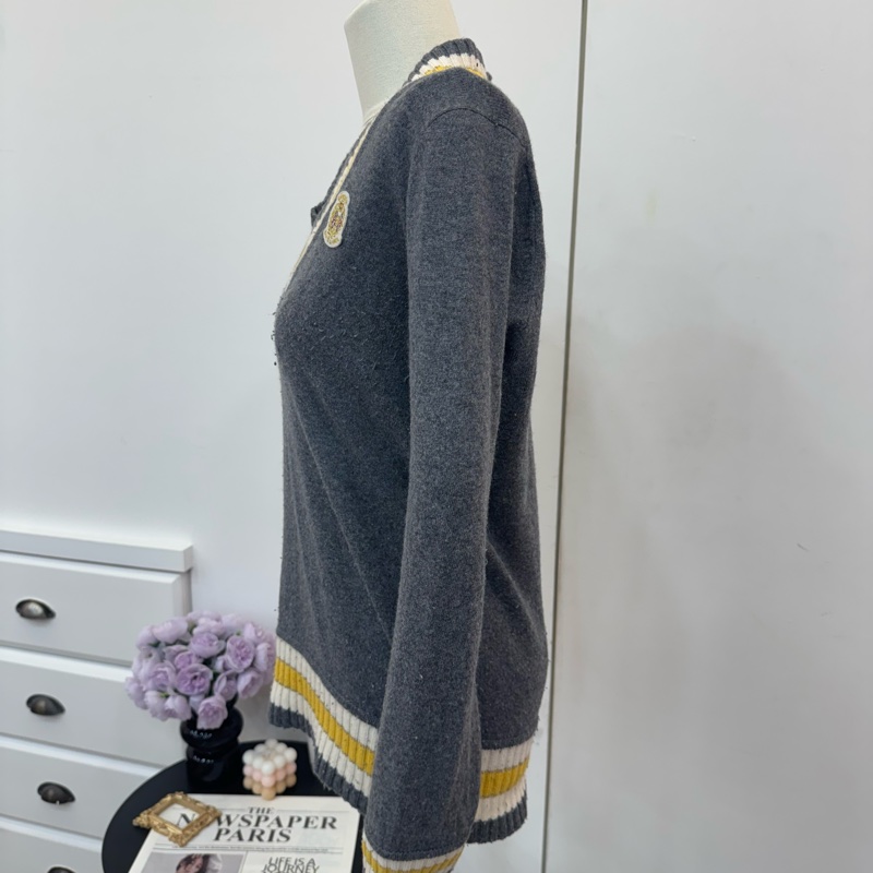 Burberry 學院風V領針織衫 vintage 秋冬-6