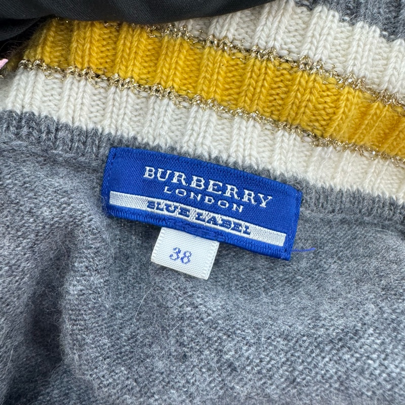 Burberry 學院風V領針織衫 vintage 秋冬-12