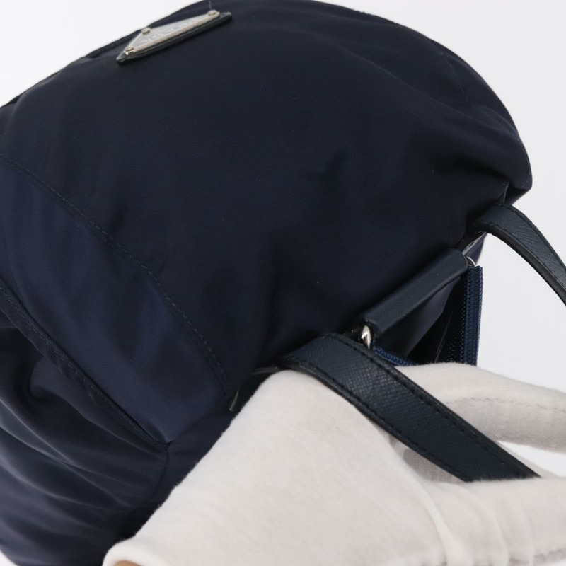 【日本直送】PRADA 雙肩包 尼龍 海軍藍 銀色 正品 ka1590V-5