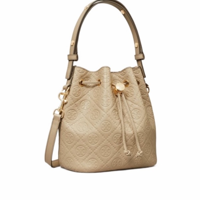 Tory Burch 女士 T Monogram 水桶包均碼碼17.9cm*11.7cm*21.2cm-1