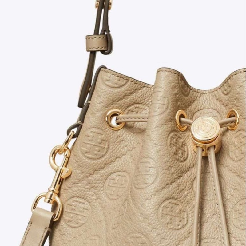 Tory Burch 女士 T Monogram 水桶包均碼碼17.9cm*11.7cm*21.2cm-2