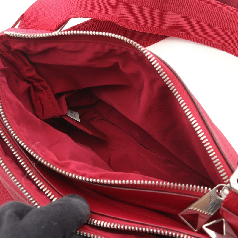 BOTTEGA VENETA 紅色真皮單肩斜背包(二手女款)-7