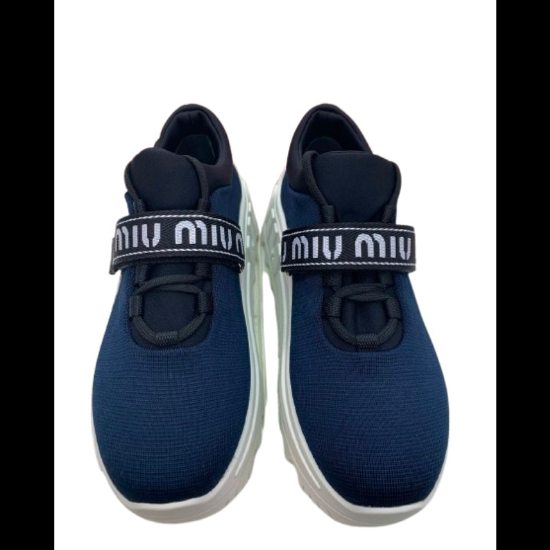 Miu Miu 軍藍色女款厚底休閒鞋 37碼-1