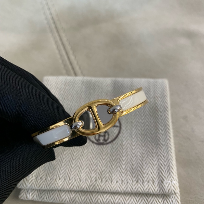 愛馬仕 Hermes豬鼻子法琅手鐲,玫瑰金色-2