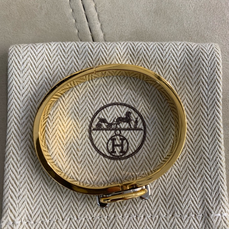 愛馬仕 Hermes豬鼻子法琅手鐲,玫瑰金色-3