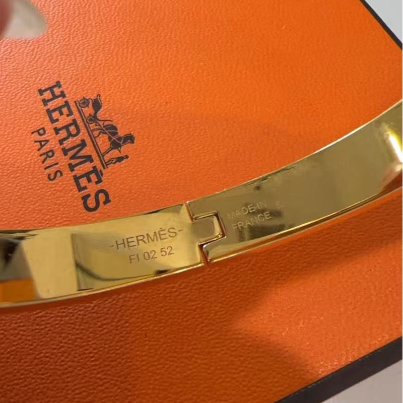 愛馬仕 Hermes豬鼻子法琅手鐲,玫瑰金色-5