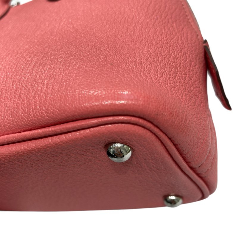 HERMES 愛馬仕 MINI  BOLIDE 1923 皮革 手提包 粉色 銀扣-8
