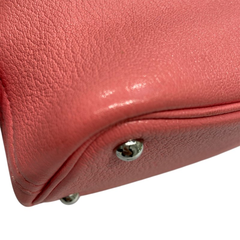 HERMES 愛馬仕 MINI  BOLIDE 1923 皮革 手提包 粉色 銀扣-9