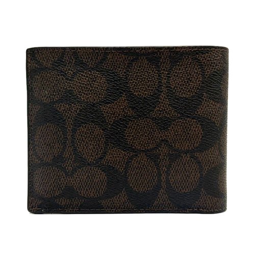 【全新】COACH C LOGO男款8卡附活動證件夾短夾(深咖)-2