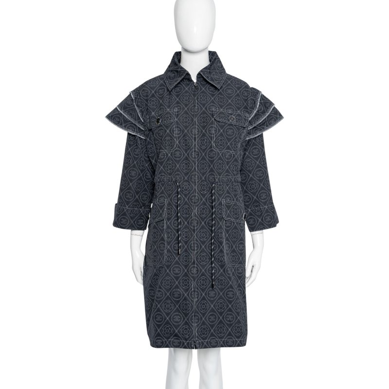 CHANEL香奈兒山茶花休閒防風大衣-0