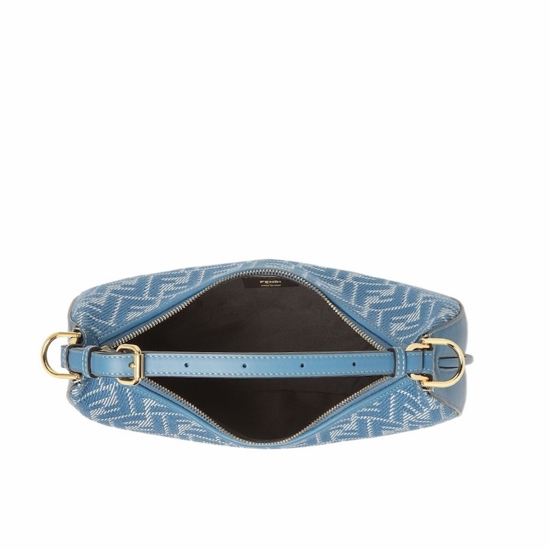 Fendi 女士 小號藍色牛仔FF提花包均碼碼小號、29cm*10cm*24.5cm-3
