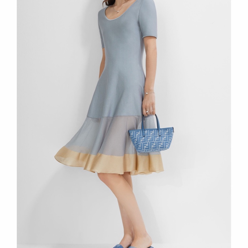 Fendi 女士 牛仔效果 FF 提花迷你包均碼碼MINI、15.5cm*11cm*13cm-5