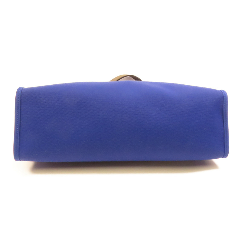 HERMES 帆布Herbag PM銀扣手挽肩背兩用袋Blue Electrique-3