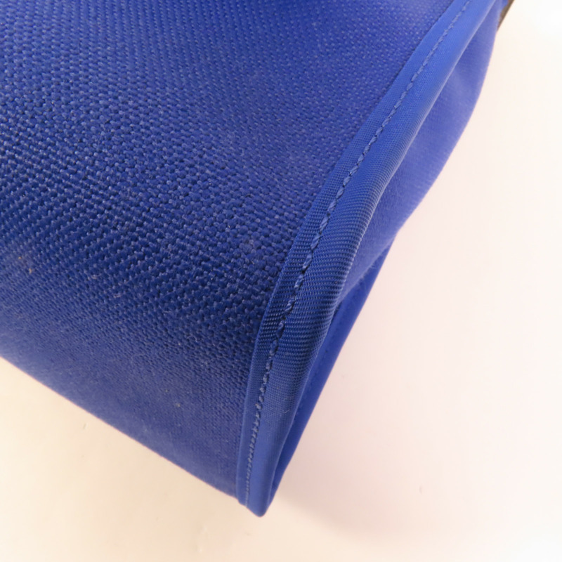 HERMES 帆布Herbag PM銀扣手挽肩背兩用袋Blue Electrique-14