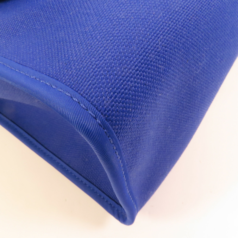 HERMES 帆布Herbag PM銀扣手挽肩背兩用袋Blue Electrique-15