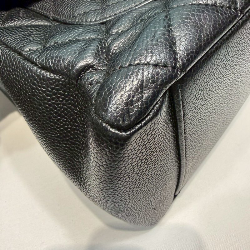 CHANEL GST荔枝黑金購物包-6