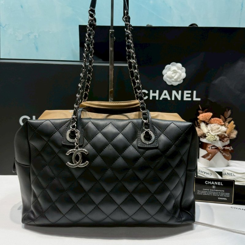 CHANEL Bowling bag雙色手提鏈帶包-0