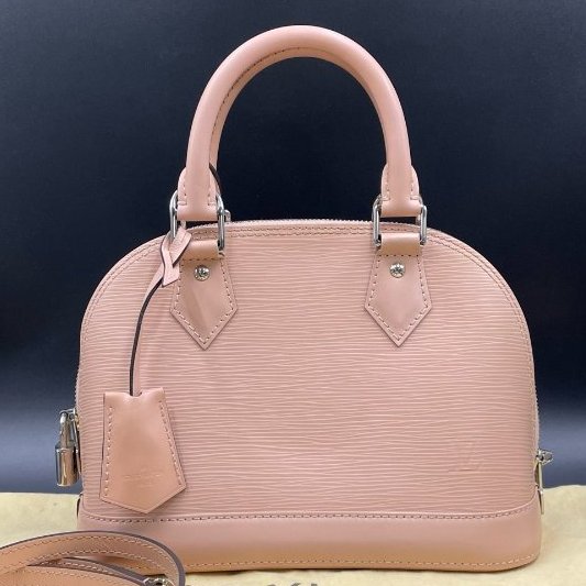 路易威登/LouisVuitton粉色水波紋貝殼bb 手提斜背包-0