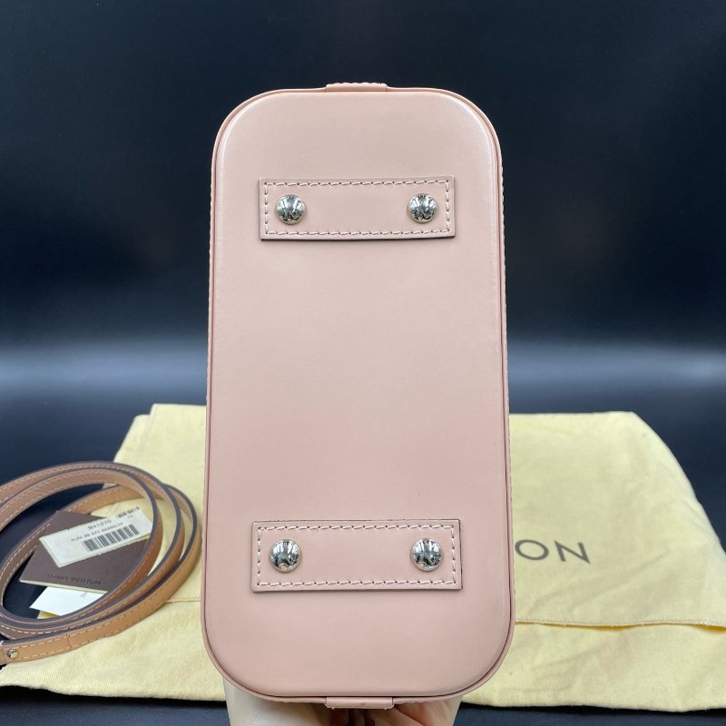 路易威登/LouisVuitton粉色水波紋貝殼bb 手提斜背包-4