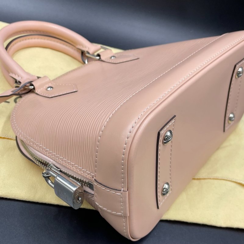 路易威登/LouisVuitton粉色水波紋貝殼bb 手提斜背包-8