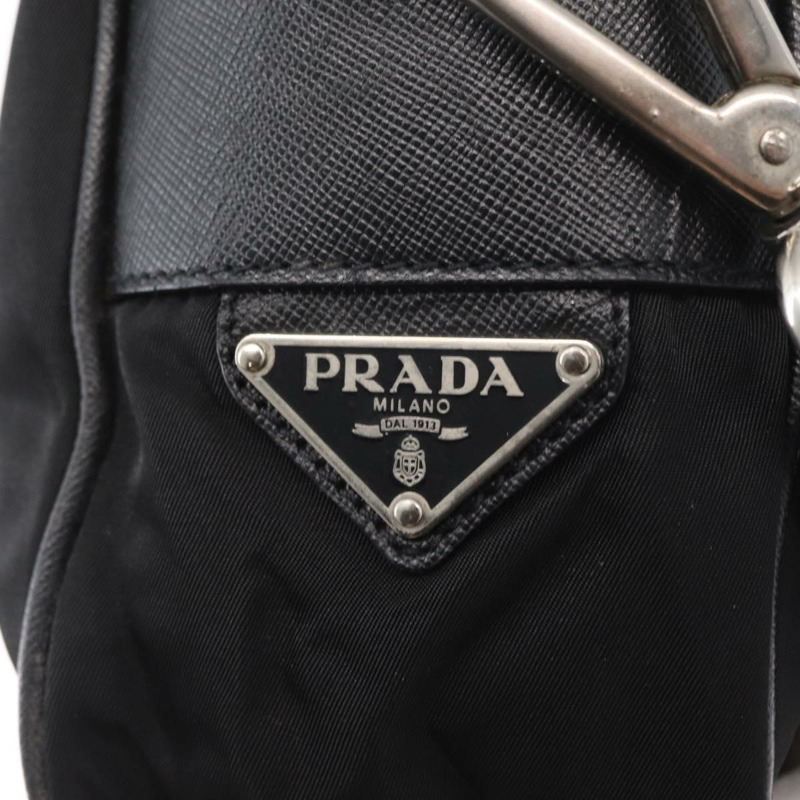 【日本直送】PRADA 肩背包 尼龍 黑色 銀色 正品 SW1931-16