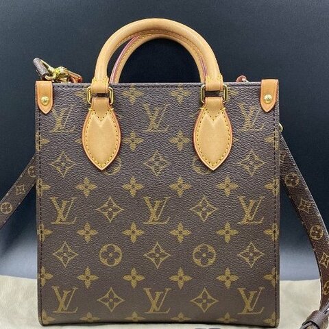 路易威登/Louis Vuitton Sac Plat BB Monogram 塗層帆佈 托特手提斜背包