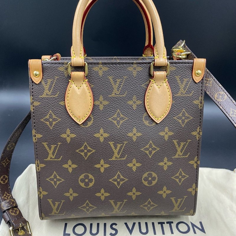 路易威登/Louis Vuitton Sac Plat BB Monogram 塗層帆佈 托特手提斜背包-1