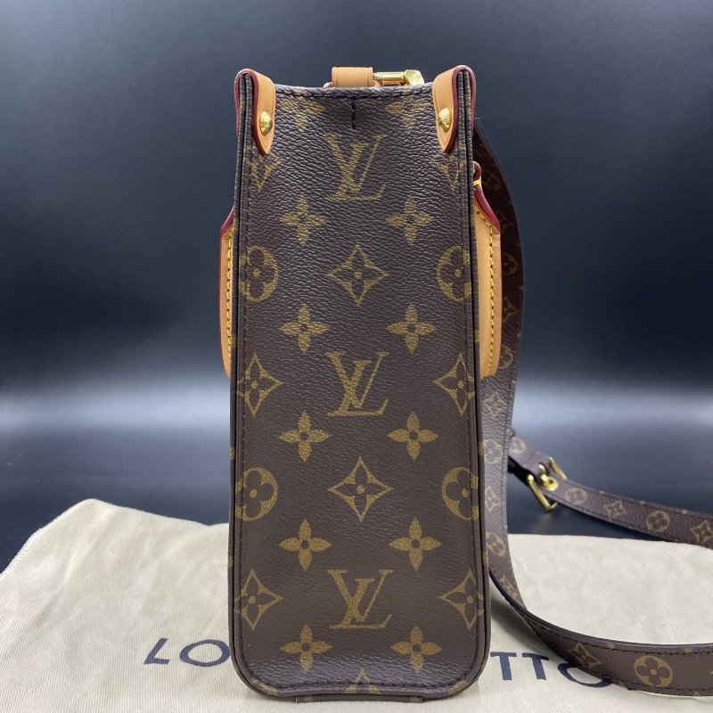 路易威登/Louis Vuitton Sac Plat BB Monogram 塗層帆佈 托特手提斜背包-2