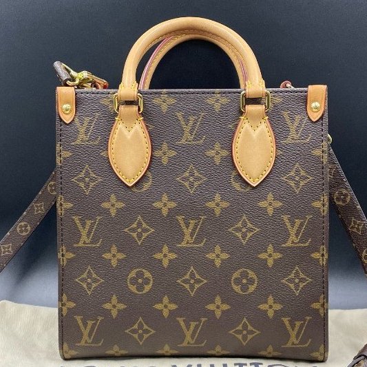 路易威登/Louis Vuitton Sac Plat BB Monogram 塗層帆佈 托特手提斜背包-5