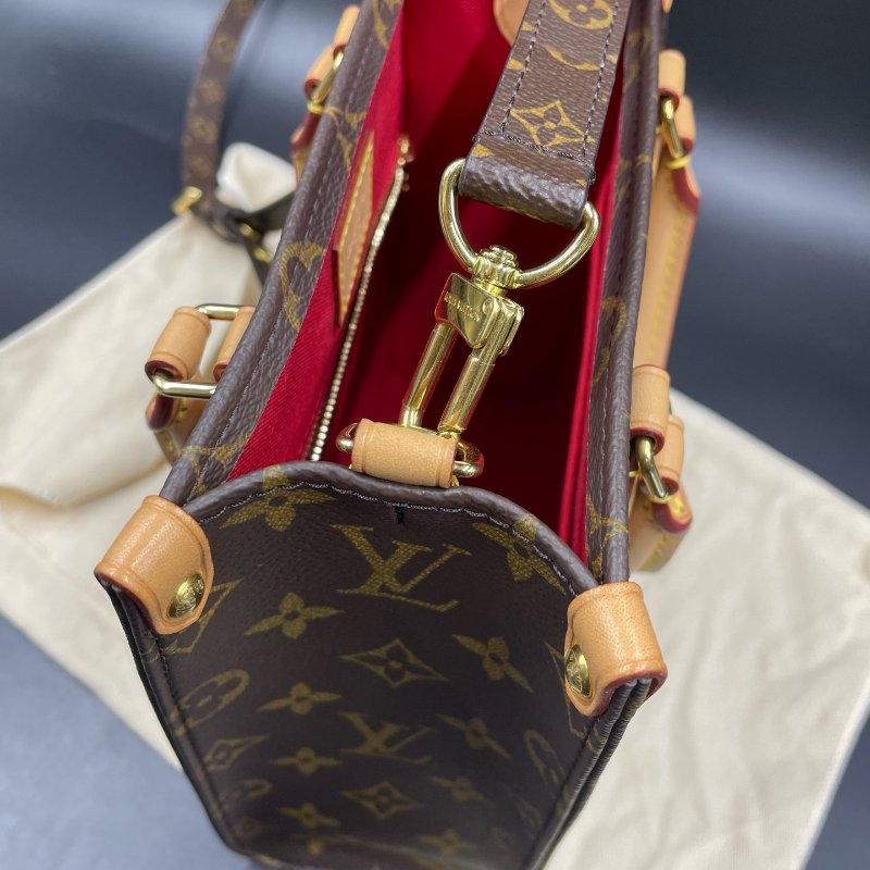 路易威登/Louis Vuitton Sac Plat BB Monogram 塗層帆佈 托特手提斜背包-9