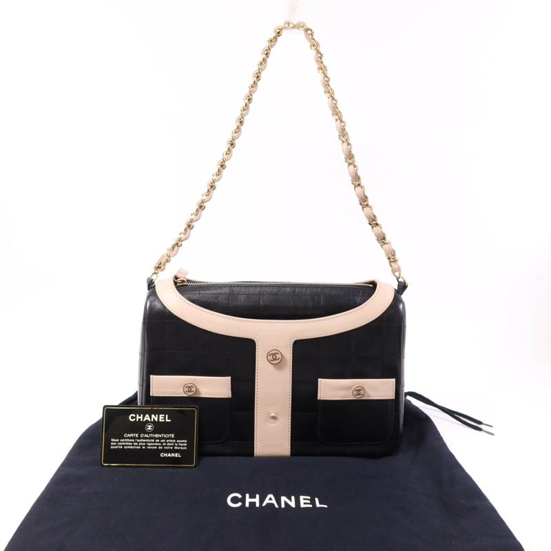 CHANEL 牛皮皮革Mademoiselle Jacket Bag金扣肩背袋-9