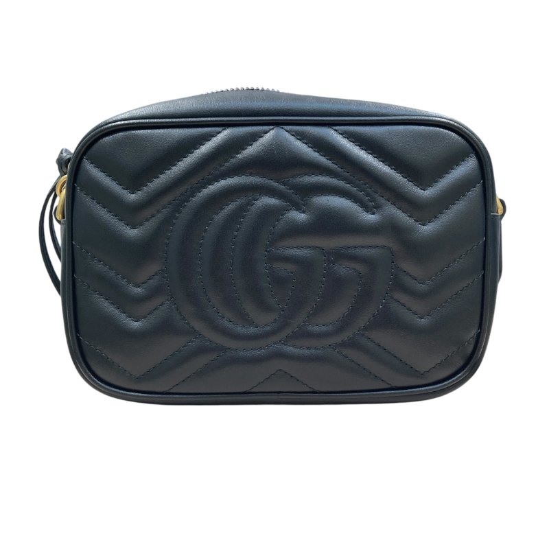 GUCCI 古馳 448065 GG Marmont 羊皮 相機包 斜背包 黑色 金釦-1