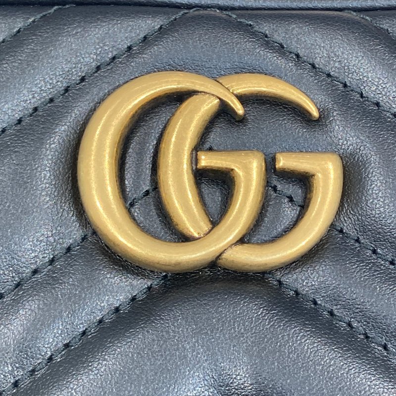 GUCCI 古馳 448065 GG Marmont 羊皮 相機包 斜背包 黑色 金釦-14