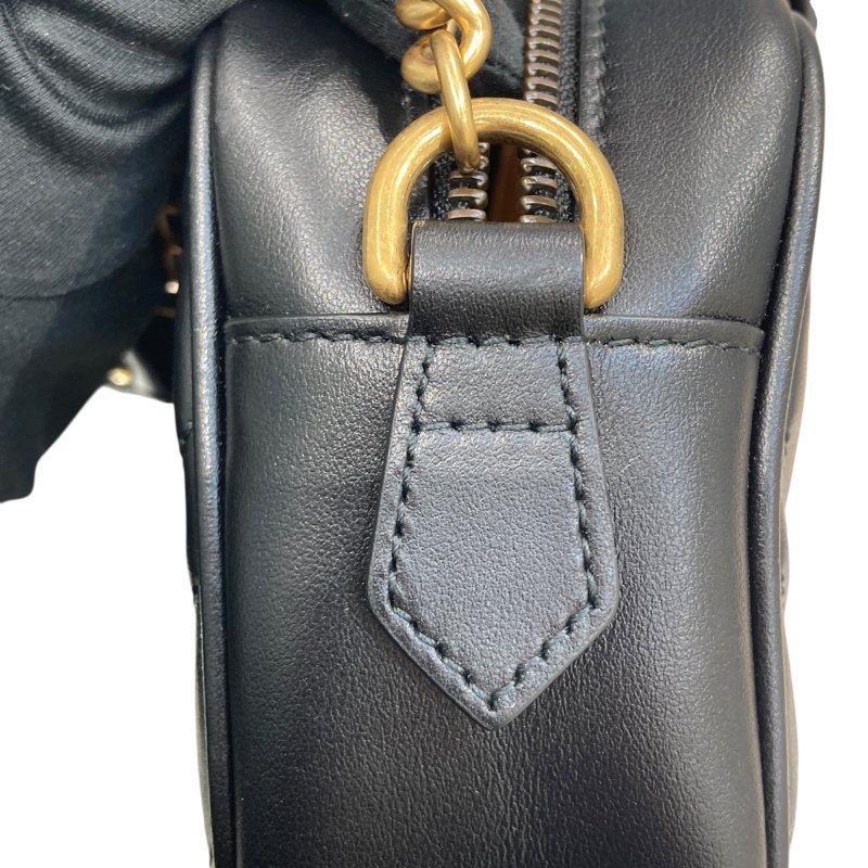 GUCCI 古馳 448065 GG Marmont 羊皮 相機包 斜背包 黑色 金釦-16