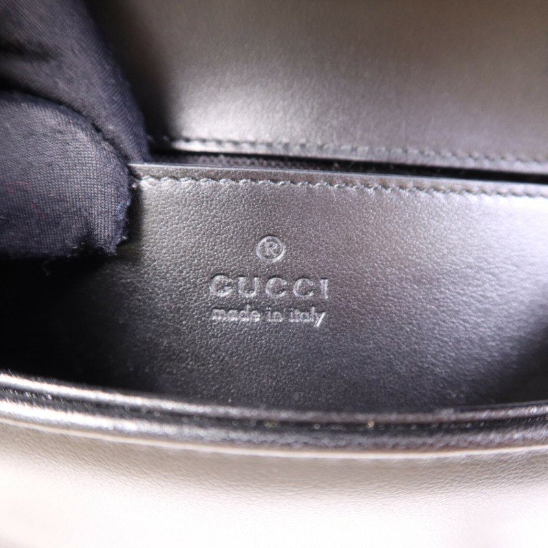 GUCCI 牛皮皮革GG Marmont Top Handle Bag Mini鏈帶手挽肩背兩用袋-5