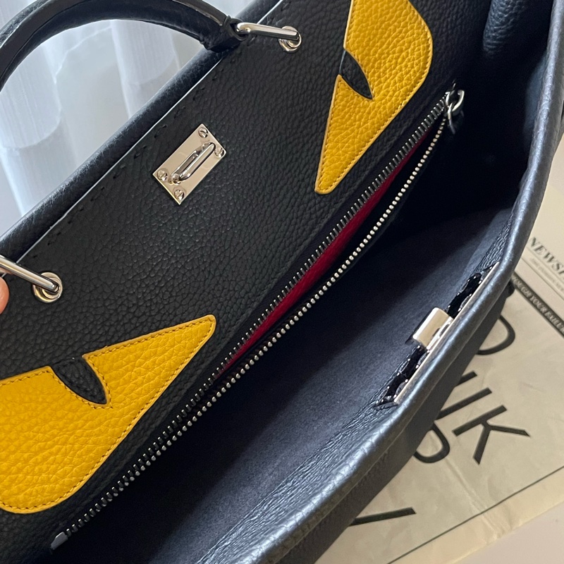 ▪️富貴選物FUGUEI▪️FENDI Peakaboo 男性大號惡魔之眼 黑銀-11