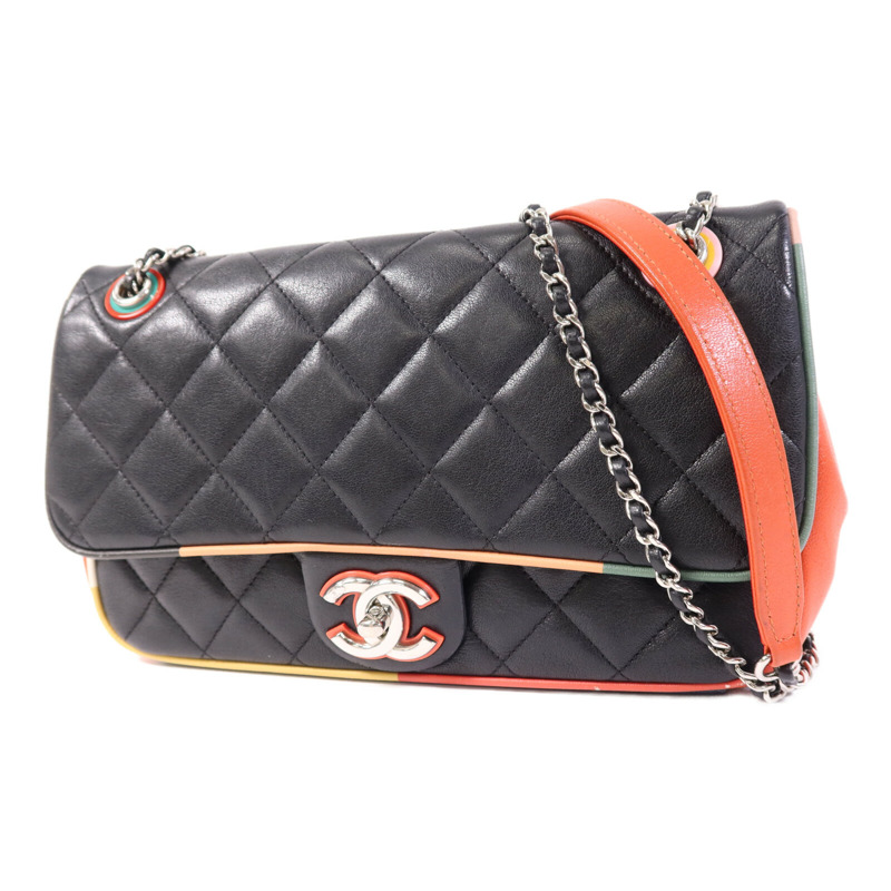 CHANEL 牛皮皮革Shoulder Bag銀扣鏈帶肩背袋-2