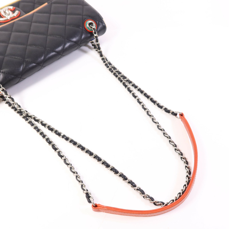 CHANEL 牛皮皮革Shoulder Bag銀扣鏈帶肩背袋-8