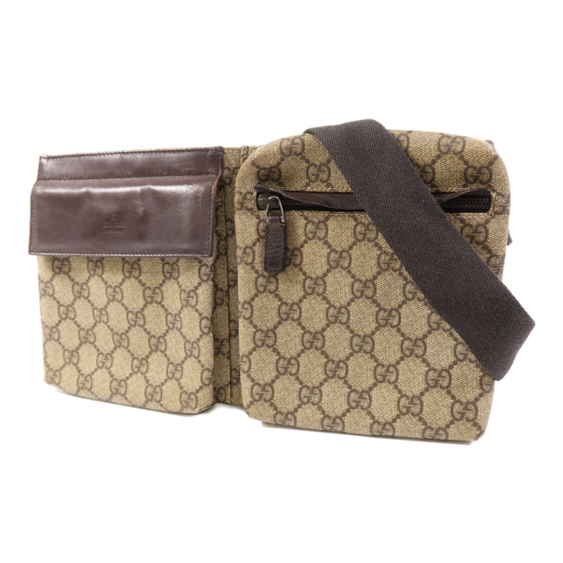 GUCCI 塗層帆布Belt Bag銀扣腰包-2