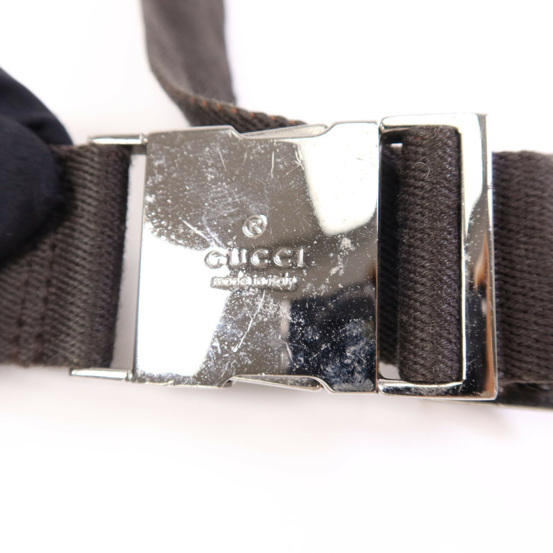 GUCCI 塗層帆布Belt Bag銀扣腰包-6