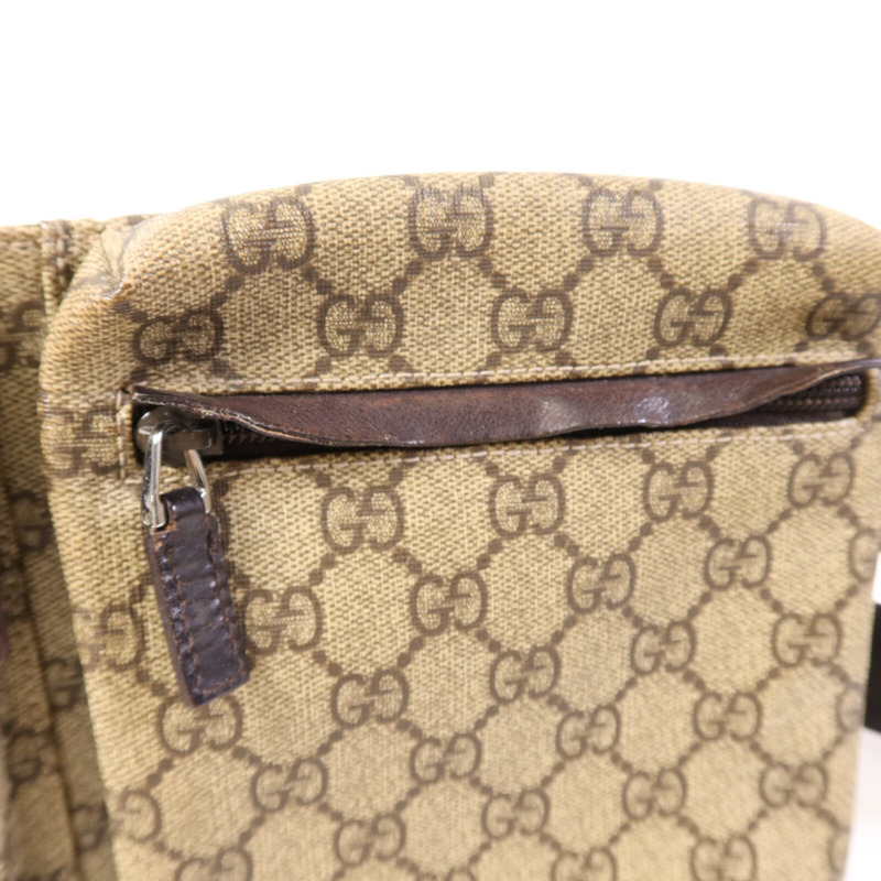 GUCCI 塗層帆布Belt Bag銀扣腰包-14