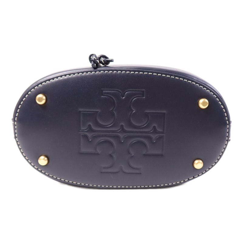 Tory Burch 帆布/皮革Bucket Bag金扣手挽肩背兩用袋-3