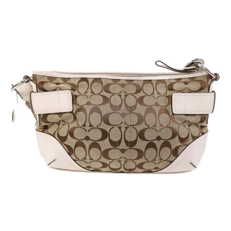 COACH 帆布Soho Hobo銀扣肩背袋-1